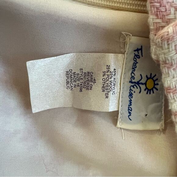 Florence Eiseman Wool Blend Houndstooth Pink White Tweed Dress Girl Size 16 - Picture 10 of 12